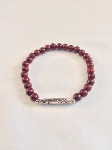 Howlite with Silver Tone Bar Spacer