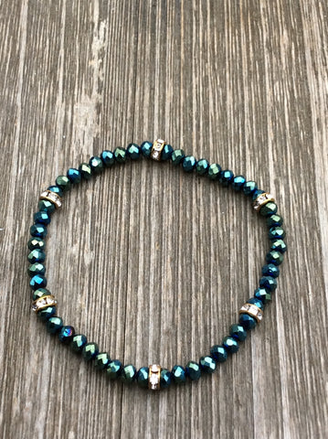 Teal Sparkle Stretch Bracelet