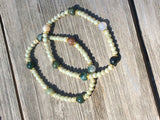 Jasper & Light Green Crystal Stretch Bracelet
