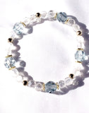 Light blue & Clear Crystal Stretch Bracelet