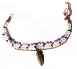 Brass and Clear Crystal Chain Bracelet