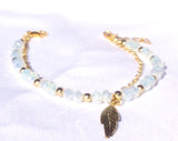 AB Crystal & Gold Chain Bracelet