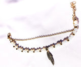 AB Crystal & Gold Chain Bracelet