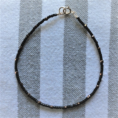 Delicate Black & Bronze Bracelet