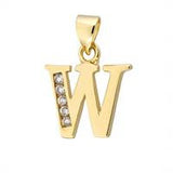 17" Necklace Gold Filled with Gold Filled Letter Charm Encrusted with Crystals