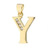 17" Necklace Gold Filled with Gold Filled Letter Charm Encrusted with Crystals