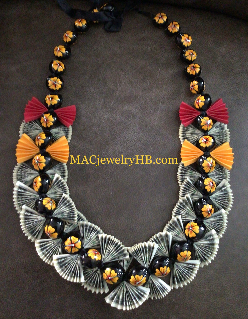 Graduation Money Lei 1/2 Ring with School Colors – MAC Jewelry