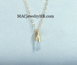 Aquamarine pencil pendant necklace