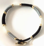 Wax Sealed Bracelet Black, White, & Gray