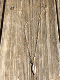 17" Gold Filled Necklace with Small Leaf Charm