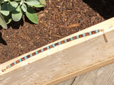 Gold Filled Square Beaded Bracelet in Turquiose & Brown