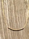 Gold Filled Chain Necklace with Sparkle Tube