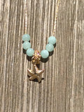 Gold Filled 18" Necklace with Jade and Star Fish Charm