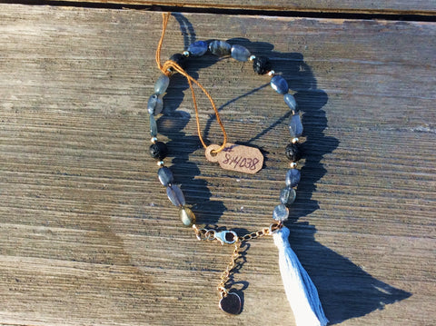 Labradorite Bracelet with Gold Filled Accents