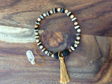 Tibetian Agate & Lava Bead Bracelet