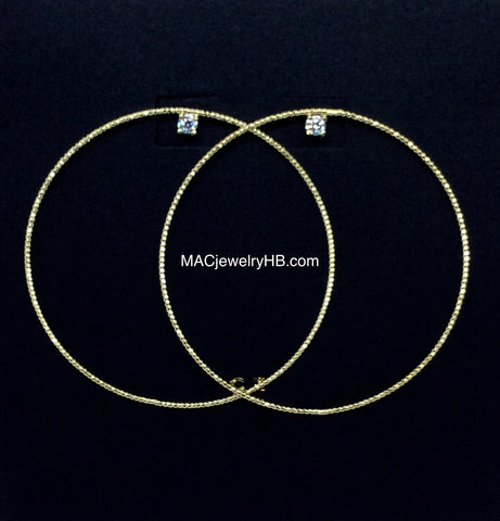 Gold Dipped Hoop Earrings with CZ