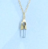Aquamarine pencil pendant necklace