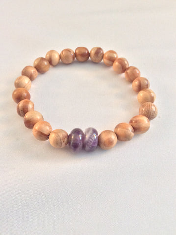 Rosewood and Cape Amethyst Bracelet