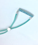 Silver and Turquoise Tube Pull Bracelet