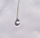 Silver Crescent Moon Charm Necklace