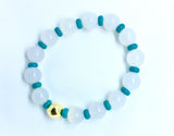 Quartz Stretch with Turquoise Spacers