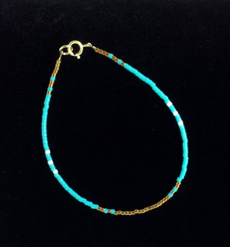 Delicate Turquoise and Bronze Bracelet