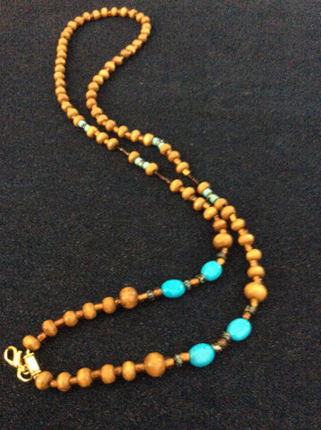 Wood & Turquoise Lanyard