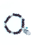 Wood Beaded Hamsa and Eye Accents