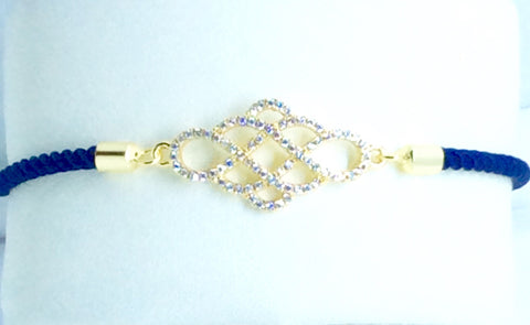 Navy Blue and Gold Filled Ornate Bracelet