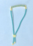 Turquoise and Gold Filled CZ Bar Bracelet