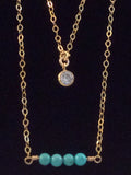 Double Chain Gold Filled Turquoise Necklace