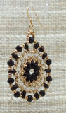Mandala Earrings - Black & Gold