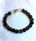 Smoke Quartz GF Buddha Head Men’s Bracelet