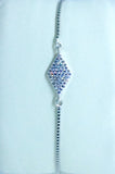 Diamond Shape CZ Bracelet with Pull Chain