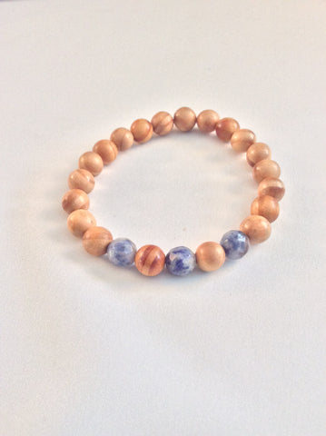 Rosewood and Sodalite Bracelet