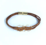 3 Ring Leather Lace Bracelet