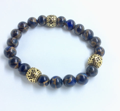 Blue Sapphire Quartz Men’s Bracelet
