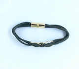 3 Ring Leather Lace Bracelet