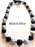 Kukui Nut Lei with Solid Black and Silver