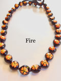 Kukui Nut Lei with Fire Colored  Flowers