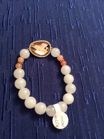 Jade GF and CZ Bracelet
